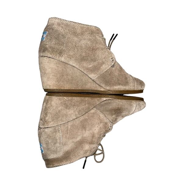 Toms‎ Desert Wedge Booties Women’s Size 7.5 Brown Suede - Picture 7 of 11